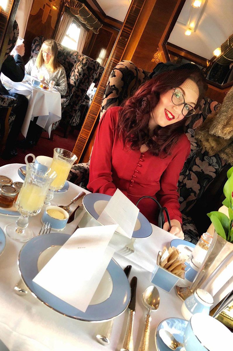 Amy on the Belmond British Pullman