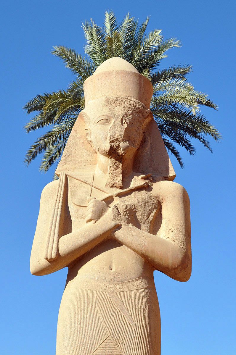 Statue of Rames II at Karnak Temple in Egypt