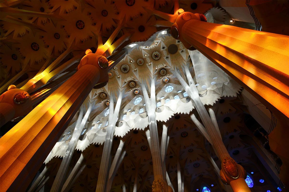 Inside the Sagrada Familia in Barcelona