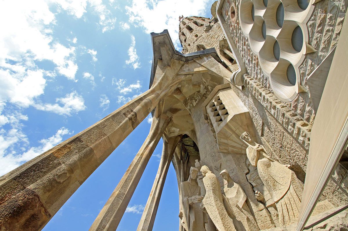 Facade of the Sagrada Familia in Barcelona