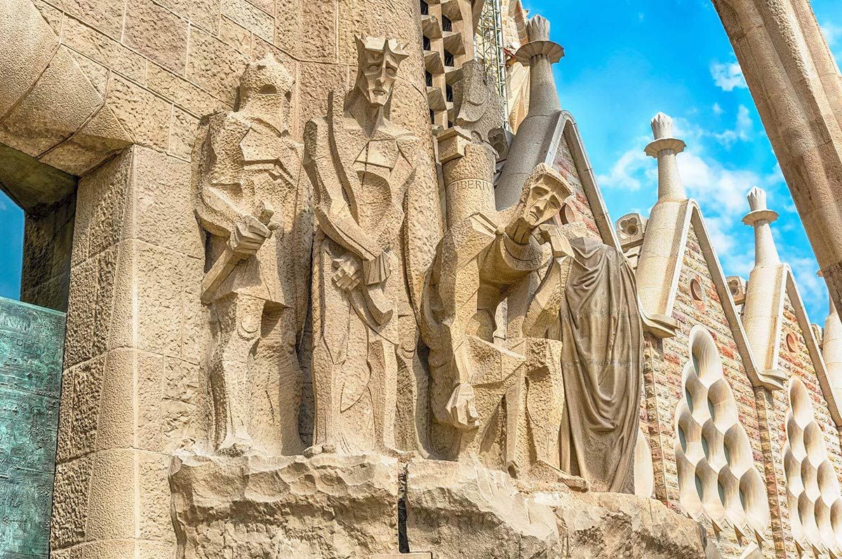 Facade of the Sagrada Familia in Barcelona