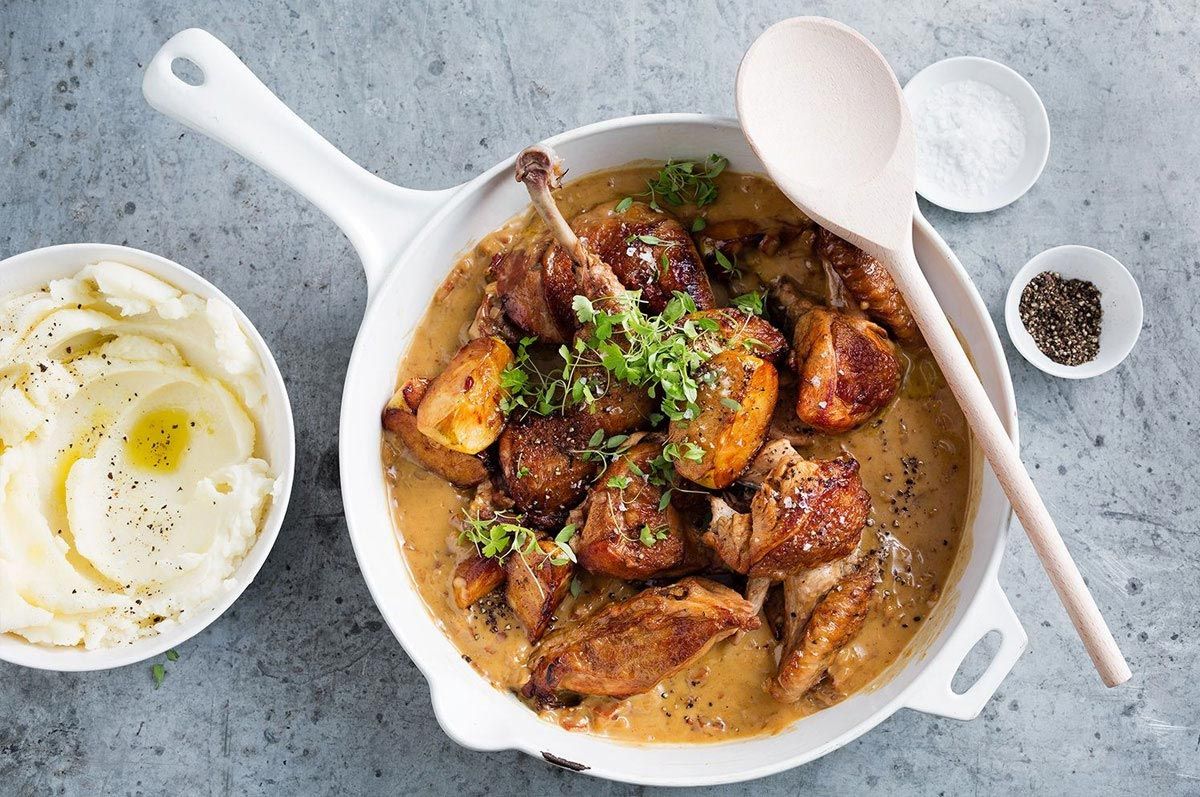 Chicken a la Normandie in Cherbourg