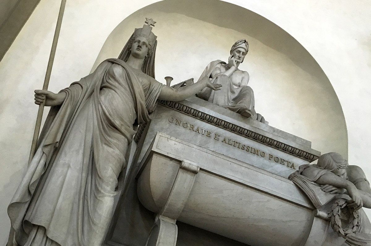 Statue at the Basilica di Santa Croce in Florence