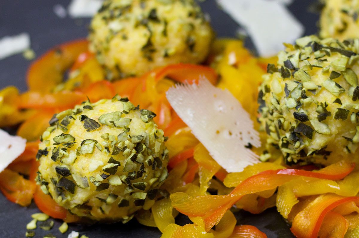 Polenta Balls with Cheese and Paprika in Venice